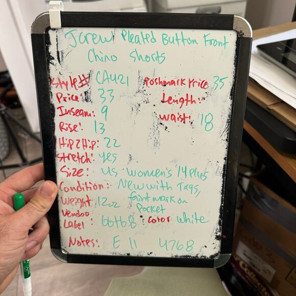 J Crew Pleated Button Front Chino Shorts US Women's 14 Plus New - Picture 8 of 8